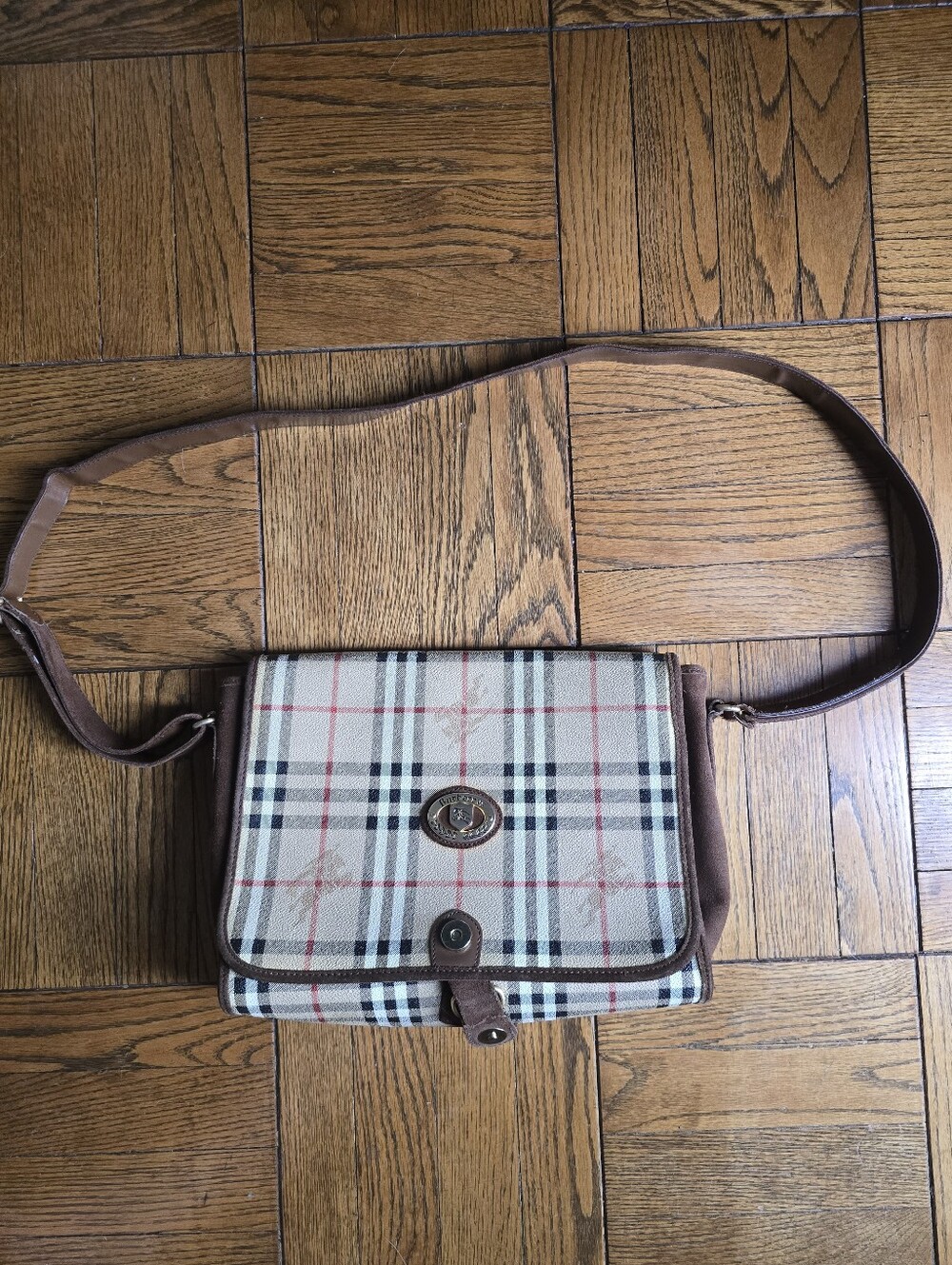 Vintage Burberry's Of London Nova Check Crossbody Shoulder Bag